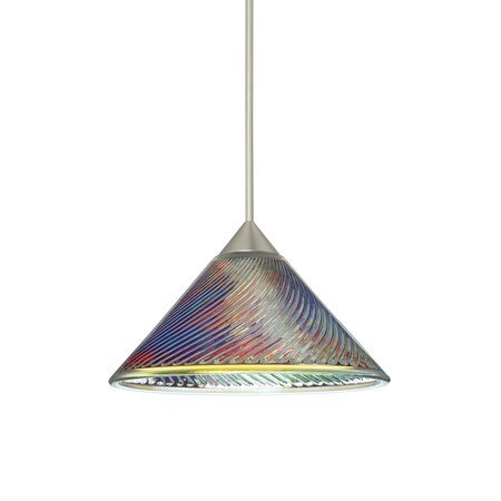 Besa Lighting Swirl Cord Pendant, Dicro Swirl, Satin Nickel Finish, 1x50W Halogen 1XT-550493-SN